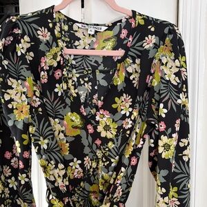 Walter Baker Black Floral Dress